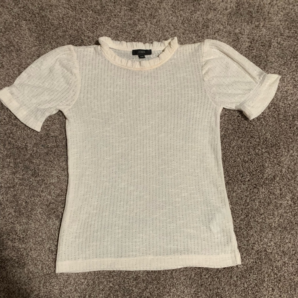 Cream colored short sleeve XXS women’s top. J. Crew